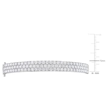 5 3/4 CT TGW Lab Grown Diamond Triple Row Bangle in 14k White Gold