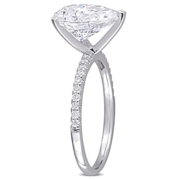 3-1/2 CT DEW Created Moissanite Engagement Ring in 10K White Gold