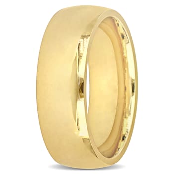 Men's 7.5mm Polished Finish Comfort Fit Wedding Band in 14K Yellow Gold