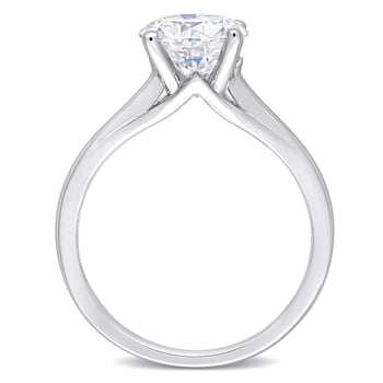 2 CT DEW Moissanite Solitaire Engagement Ring in 10K White Gold