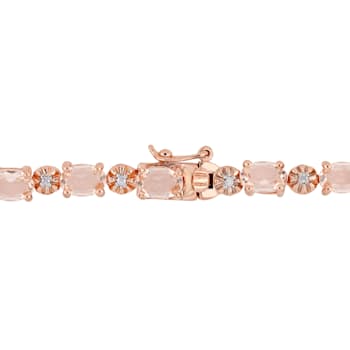 9 CT TGW Simulated Morganite and Diamond Accent Tennis Bracelet in Rose
Rhodium Over Sterling Silver