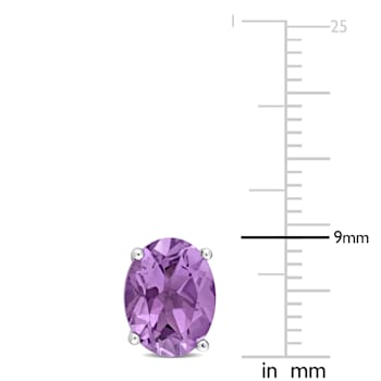4 CT TGW Oval Amethyst Stud Earrings in Sterling Silver