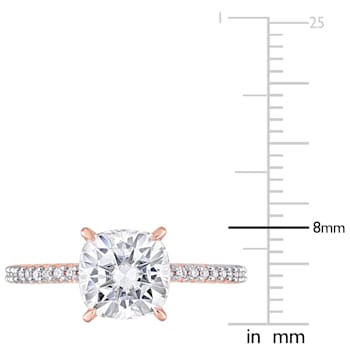 2 CT DEW Created Moissanite and 1/10 CT TW Diamond Engagement Ring in
14K Gold
