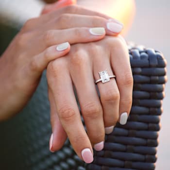 3 1/10 CT TW Lab-Grown Diamond Engagement Ring in 14K White Gold
