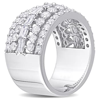 2 4/5 CT TW Diamond Multi-Row Semi-Eternity Ring in 14K White Gold