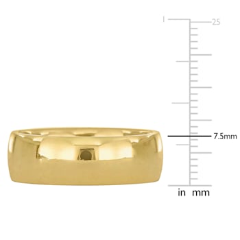 Men's 7.5mm Polished Finish Comfort Fit Wedding Band in 14K Yellow Gold