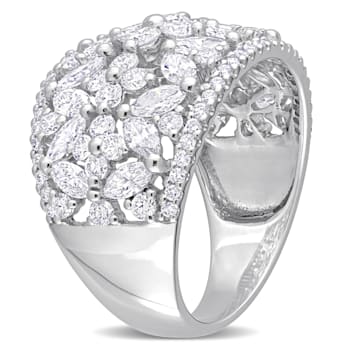 3 3/8 CT TGW Lab Grown Diamond Wide Band Ring in 14K White Gold