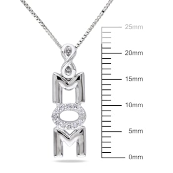 Diamond Infinity "Mom" Pendant with Chain in Sterling Silver