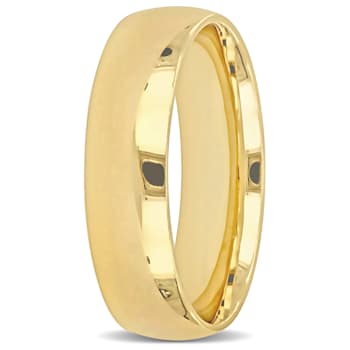 Men's 6mm Polished Finish Wedding Band in 14K Yellow Gold