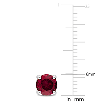 2 CT TGW Garnet Stud Earrings in Sterling Silver