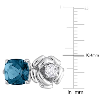 2 7/8 CT TGW London Blue and White Topaz 2-Stone Ring in Sterling Silver
