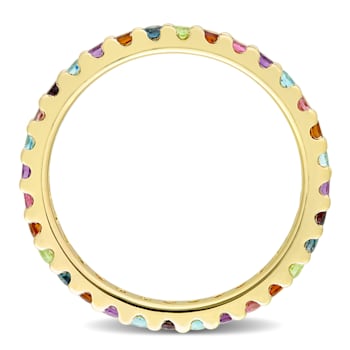 1 CT TGW Multi-Color Gemstone Eternity Ring in 10K Yellow Gold