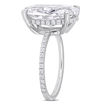 8-1/10 CT DEW Created Moissanite Engagement Ring in 10K White Gold