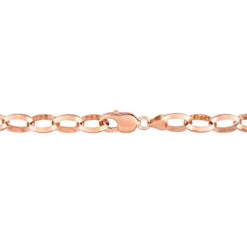 10.5MM Rolo Chain Bracelet in 18K Rose Gold Over Sterling Silver