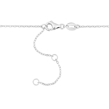 5/8ctw Aquamarine Bead Bar Necklace in Sterling Silver