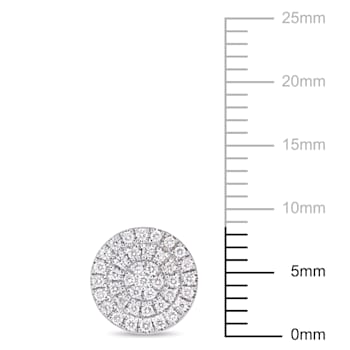 1/3CT TW Diamond Double Halo Stud Earrings in 14k White Gold