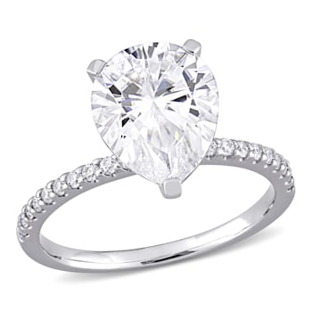 3-1/2 CT DEW Created Moissanite Engagement Ring in 10K White Gold