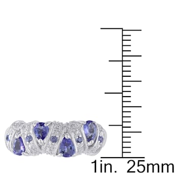 3/5 CT TGW Tanzanite Teardrop Ring in Sterling Silver