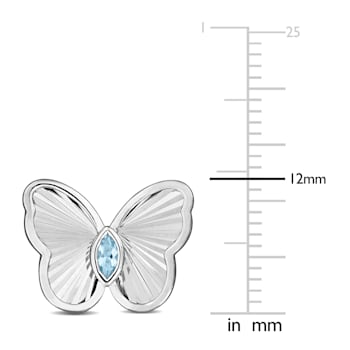 1/4 CT TGW Sky Blue Topaz Butterfly Stud Earrings in Sterling Silver