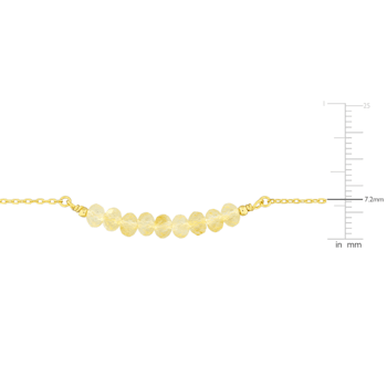 4/5ctw Citrine Bead Bar Necklace in Yellow Plated Sterling Silver