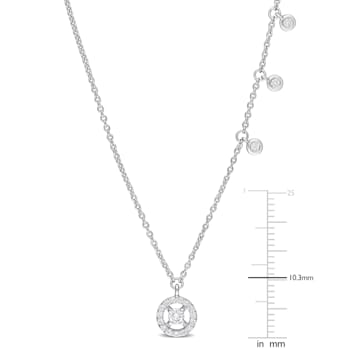 1/5 CT TW Diamond Charm Necklace in 14K White Gold