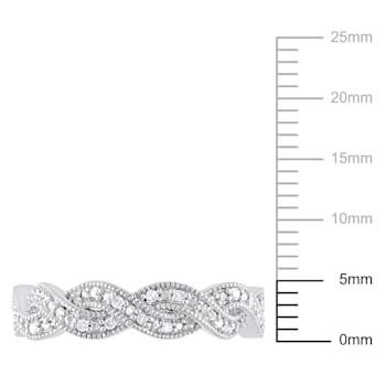 1/10 CT TW Diamond Twist Ring in Sterling Silver