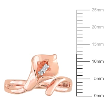 Diamond Calla Lily Ring in 18K Rose Gold Over Sterling Silver