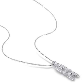Diamond Infinity "Mom" Pendant with Chain in Sterling Silver