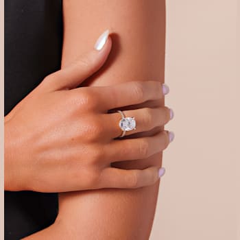 4-7/8 CT DEW Created Moissanite Engagement Ring in 10K Yellow Gold