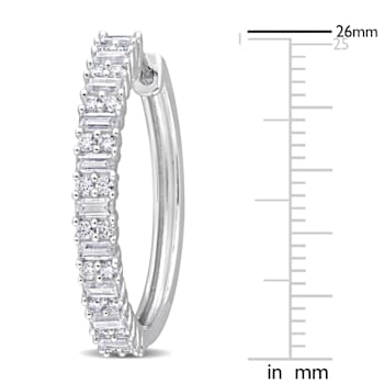 1 3/4 CT TGW Created Moissanite Hoop Earrings in Sterling Silver