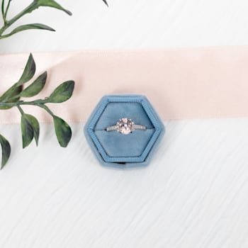 1 1/7 CT TGW Morganite and Diamond Accent Ring in Sterling Silver