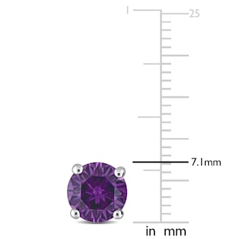 3 1/5 CT TGW Simulated Alexandrite Stud Earrings in Sterling Silver