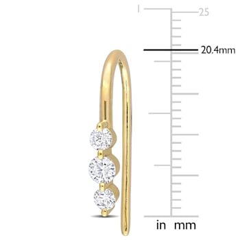 1/2 CT TGW Lab Grown Diamond Hook Earrings in 18K Yellow Gold Plated
Sterling Silver
