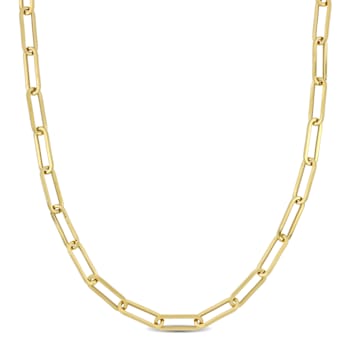 4.3mm Polished Paperclip Chain Necklace in 14k Yellow Gold, 18 in