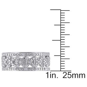1/8 CT TW Diamond Heart Link Bridal Set in Sterling Silver