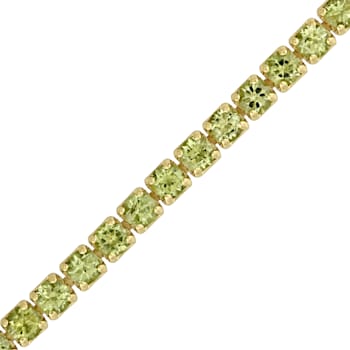 3 1/4ctw Peridot Tassel Bolo Bracelet in 18K Yellow Gold Over Sterling Silver