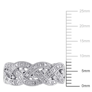 1/8 CT TW Braided Diamond Ring in Sterling Silver