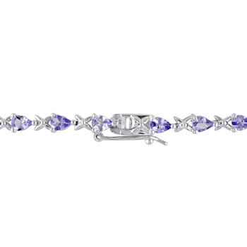 4 1/3 CT TGW Tanzanite X-Link Bracelet in Sterling Silver