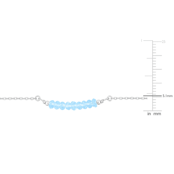 2 3/4ctw Sky Blue Topaz Bead Bar Necklace in Sterling Silver