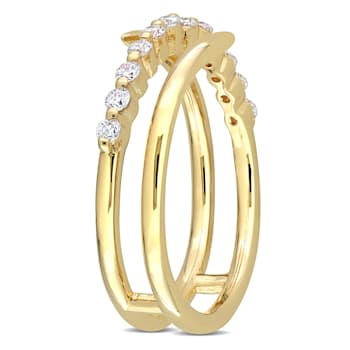 1/3 CT TGW Lab Grown Diamond Coil Ring 1in 18K Yellow Gold Plated
Sterling Silver
