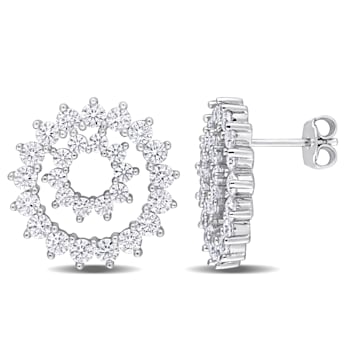 2 3/4 CT TGW Created Moissanite Stud Earrings in Sterling Silver