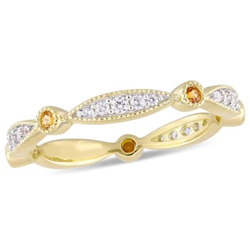 3/8 CTW Created Yellow and Created White Sapphire Ring in Yellow Plated
Sterling Silver