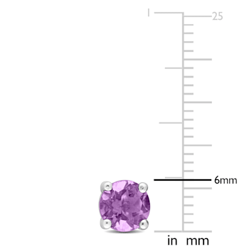 1 1/3 CT TGW Amethyst Stud Earrings in Sterling Silver