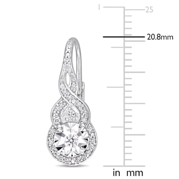 0.25ctw Diamond Twist Leverback Earrings in Sterling Silver