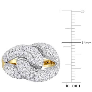 1 3/8 CT TW Diamond Knot Design Cluster Ring in 14K 2-Tone Gold