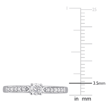 1/3 CT TW Diamond Engagement Ring in Sterling Silver