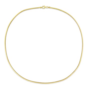 2MM Herringbone Chain Necklace in Yellow Plated Sterling Silver