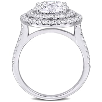 3 7/8 CT TW Lab-Grown Diamond Double Halo Ring in 14K White Gold