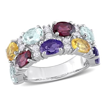 5 CTW Multi-Gemstone Ring in Sterling Silver