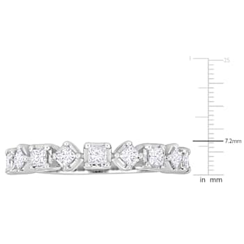 5/8 CT TW Diamond Semi-Eternity Ring in 14K White Gold